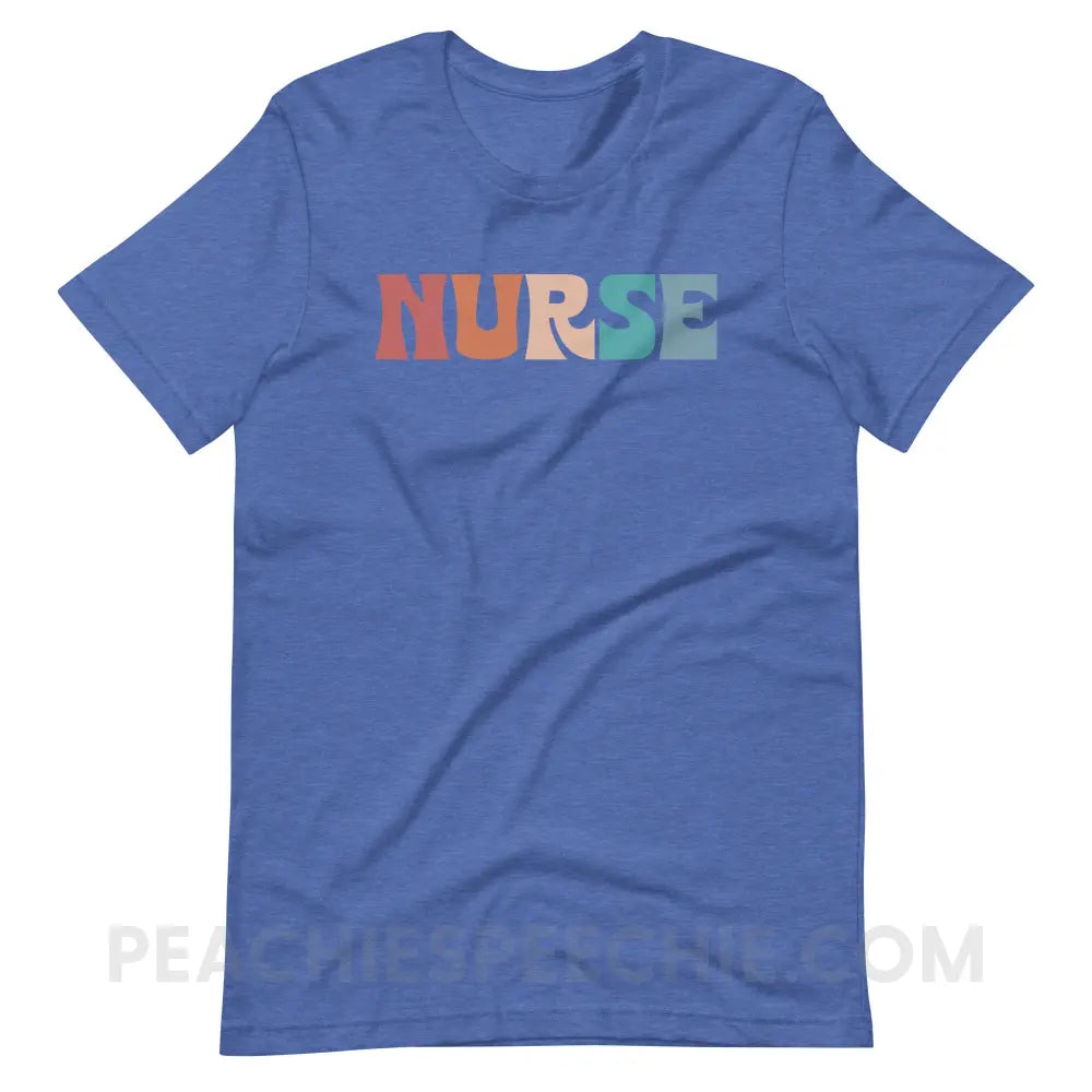 Colorful Nurse Premium Soft Tee - Heather True Royal / S - T-Shirt peachiespeechie.com