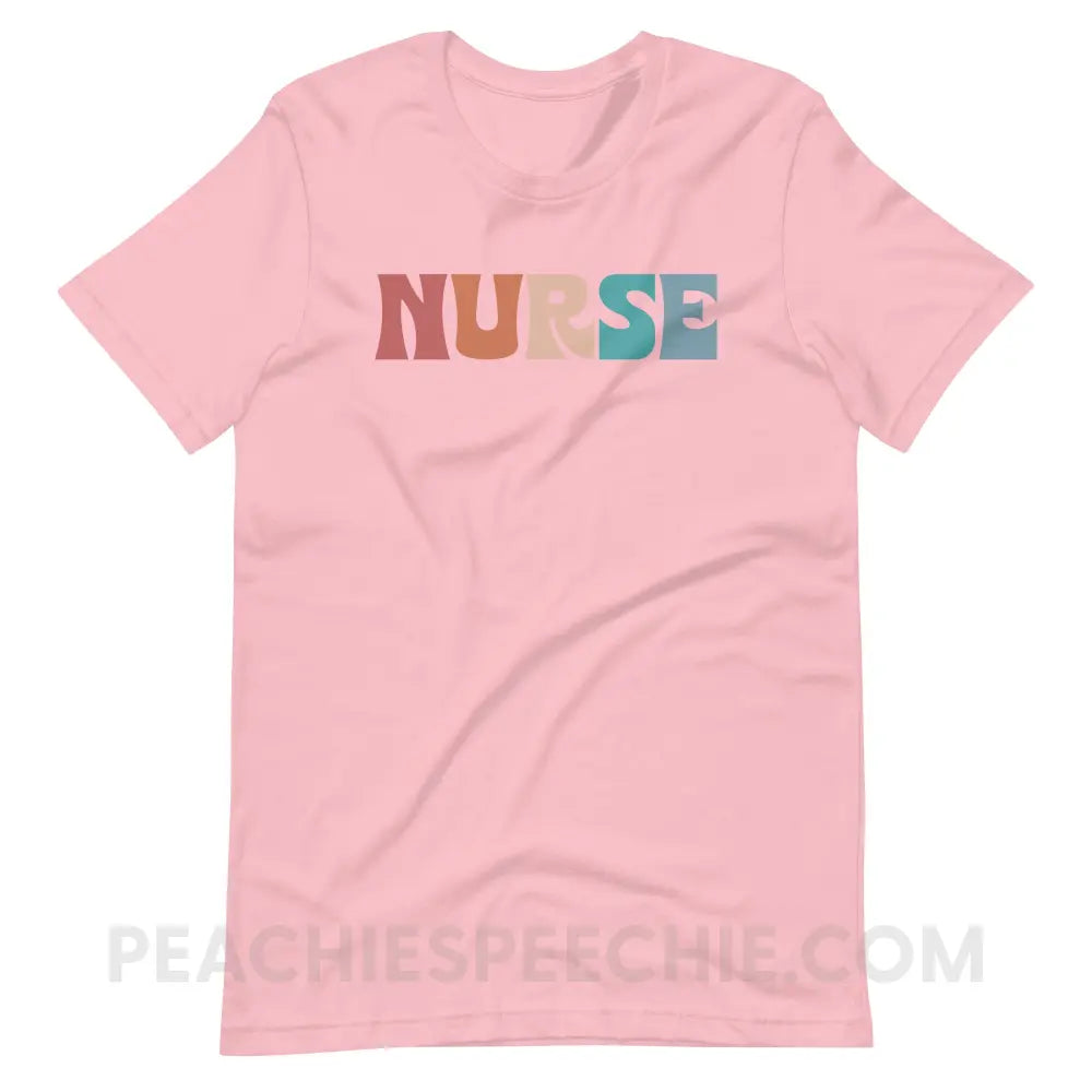 Colorful Nurse Premium Soft Tee - Pink / M - T-Shirt peachiespeechie.com