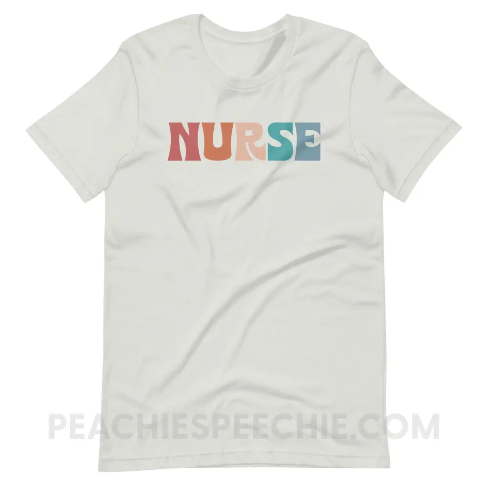 Colorful Nurse Premium Soft Tee - Silver / S - T-Shirt peachiespeechie.com