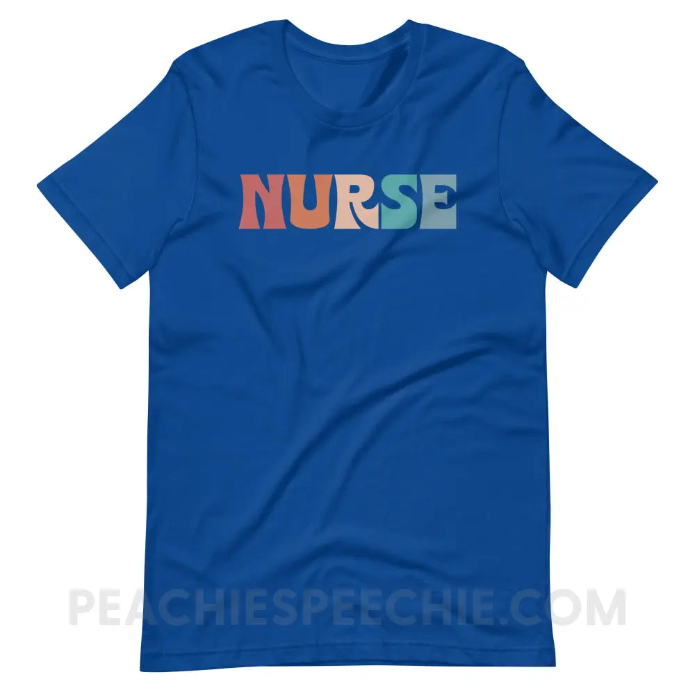 Colorful Nurse Premium Soft Tee - True Royal / S - T-Shirt peachiespeechie.com