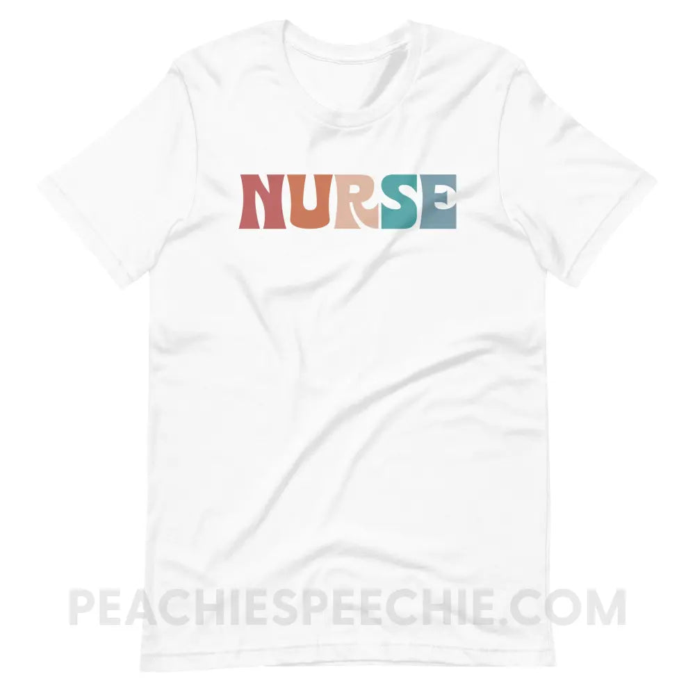 Colorful Nurse Premium Soft Tee - White / S - T-Shirt peachiespeechie.com