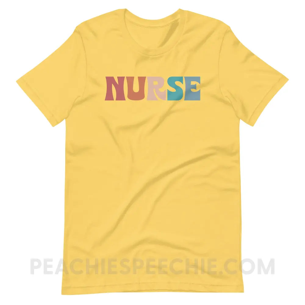 Colorful Nurse Premium Soft Tee - Yellow / S - T-Shirt peachiespeechie.com