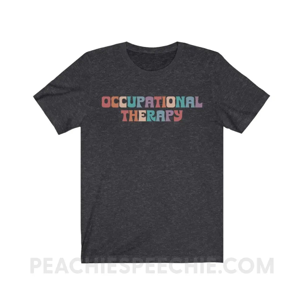 Colorful Occupational Therapy Premium Soft Tee - Dark Grey Heather / S T - Shirt peachiespeechie.com
