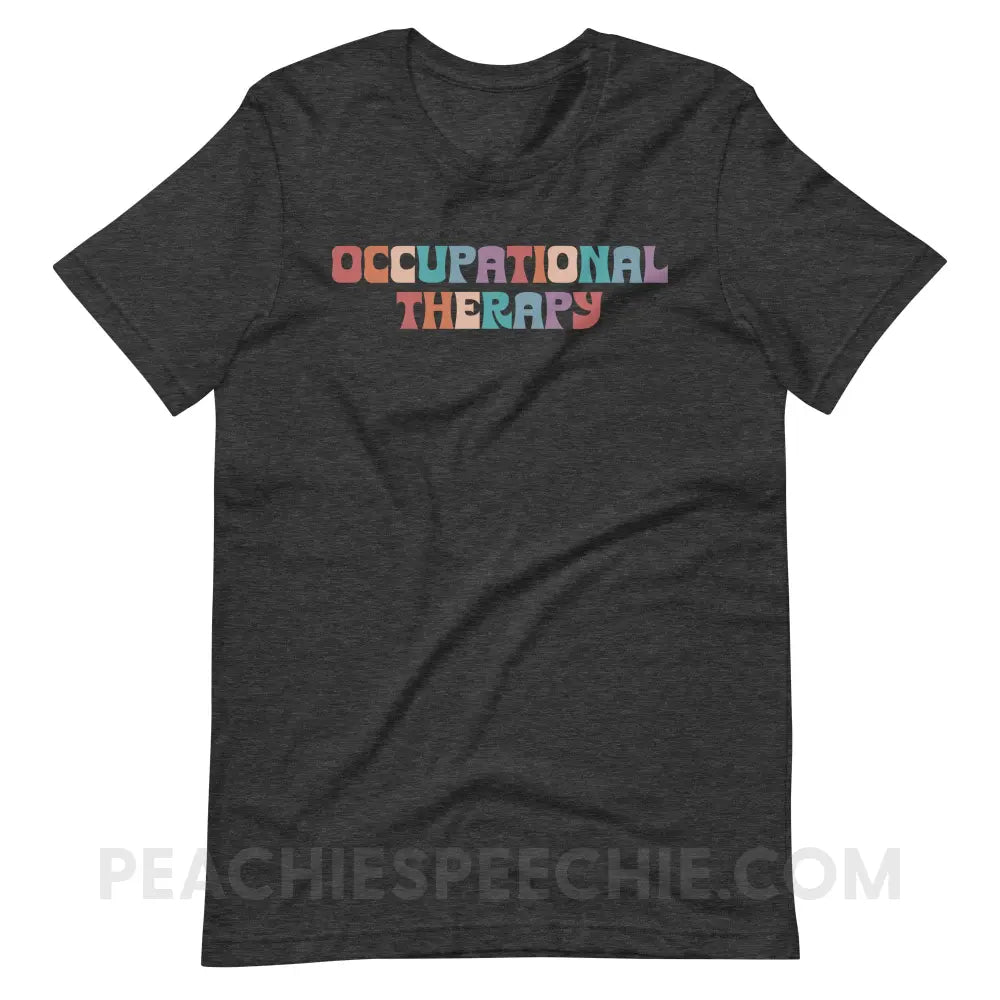 Colorful Occupational Therapy Premium Soft Tee - Dark Grey Heather / S - T-Shirt peachiespeechie.com