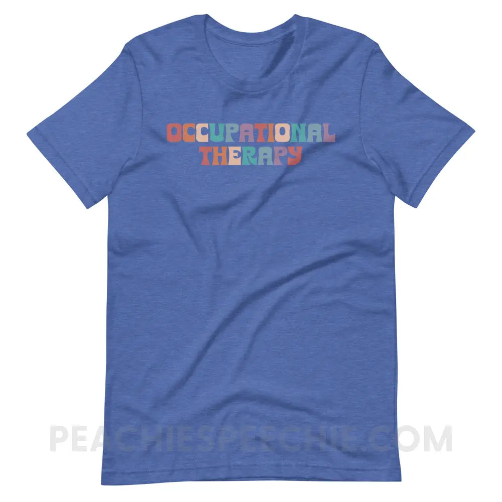 Colorful Occupational Therapy Premium Soft Tee - Heather True Royal / S - T-Shirt peachiespeechie.com