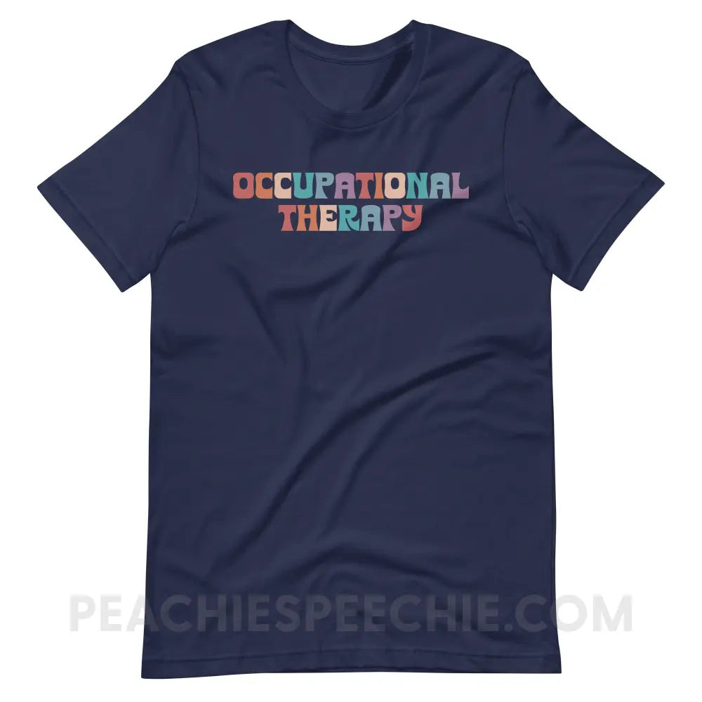 Colorful Occupational Therapy Premium Soft Tee - Navy / S - T-Shirt peachiespeechie.com