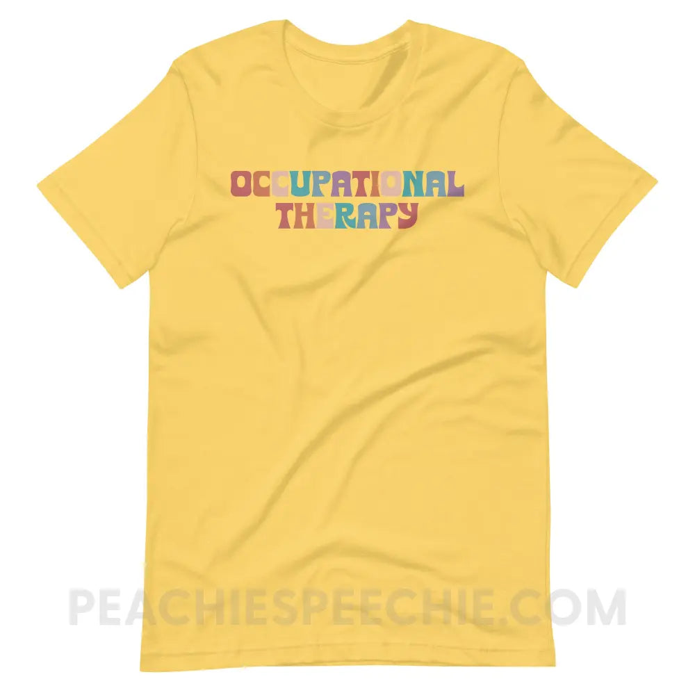 Colorful Occupational Therapy Premium Soft Tee - Yellow / S - T-Shirt peachiespeechie.com