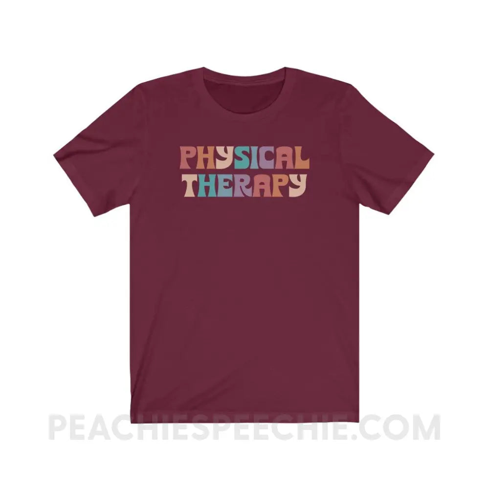 Colorful Physical Therapy Premium Soft Tee - Maroon / S - T-Shirt peachiespeechie.com