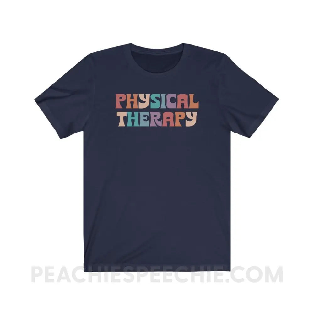 Colorful Physical Therapy Premium Soft Tee - Navy / S - T-Shirt peachiespeechie.com