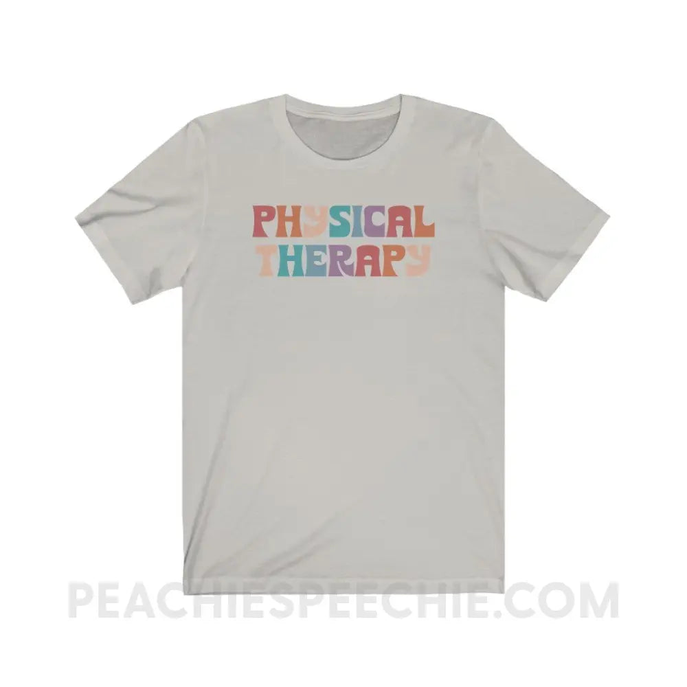 Colorful Physical Therapy Premium Soft Tee - Silver / S - T-Shirt peachiespeechie.com