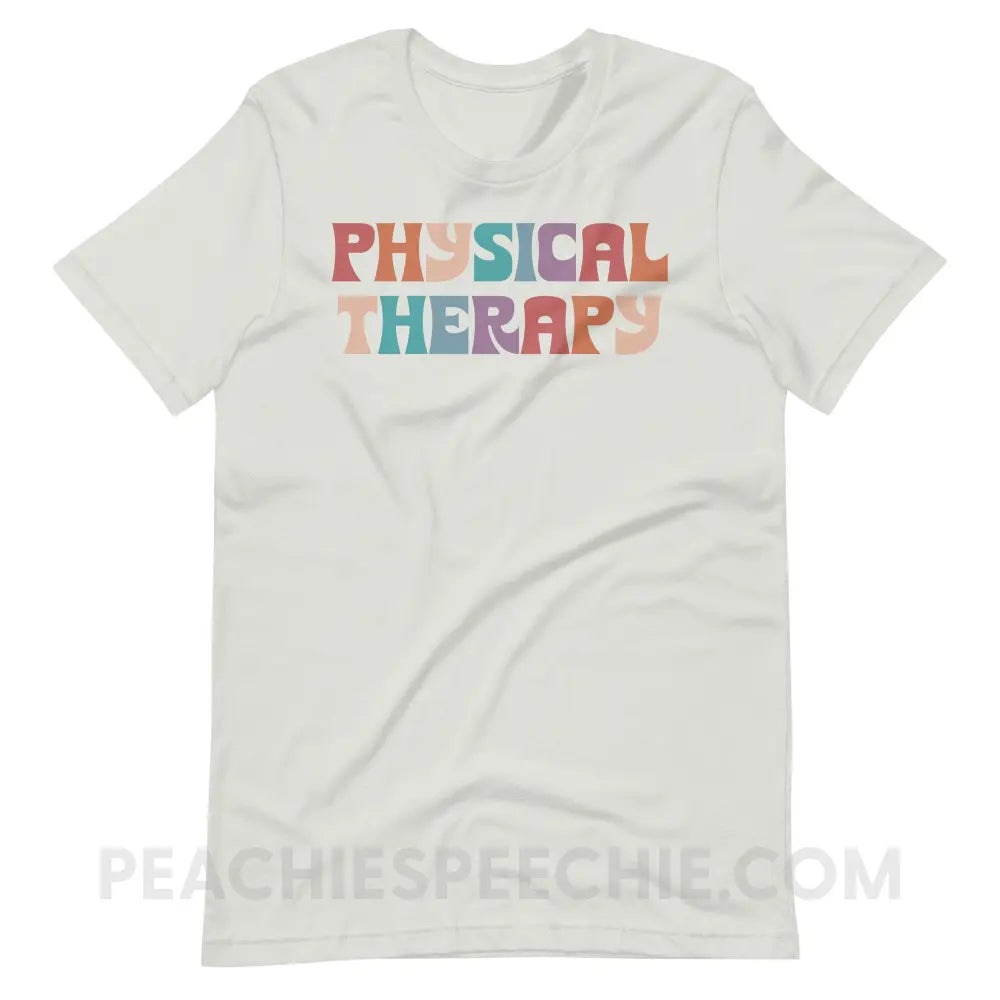 Colorful Physical Therapy Premium Soft Tee - Silver / S - T-Shirt peachiespeechie.com