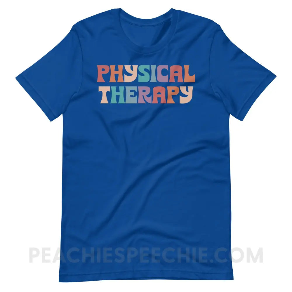 Colorful Physical Therapy Premium Soft Tee - True Royal / S - T-Shirt peachiespeechie.com