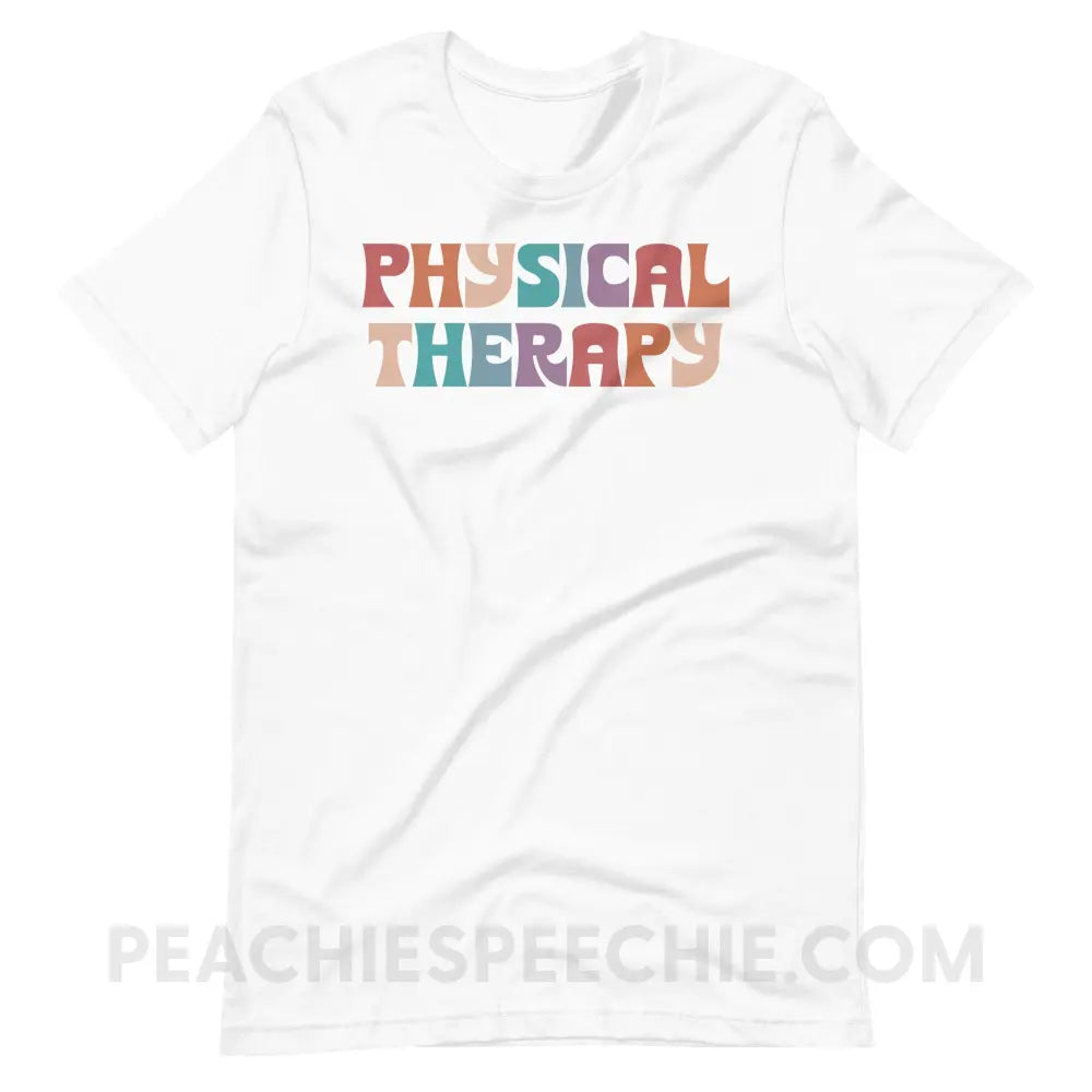 Colorful Physical Therapy Premium Soft Tee - White / S - T-Shirt peachiespeechie.com