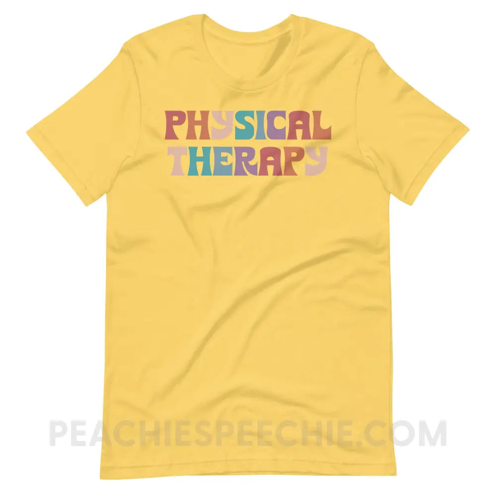 Colorful Physical Therapy Premium Soft Tee - Yellow / S - T-Shirt peachiespeechie.com