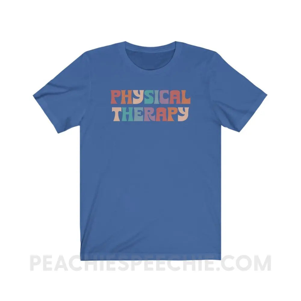 Colorful Physical Therapy Premium Soft Tee - True Royal / S - T-Shirt peachiespeechie.com
