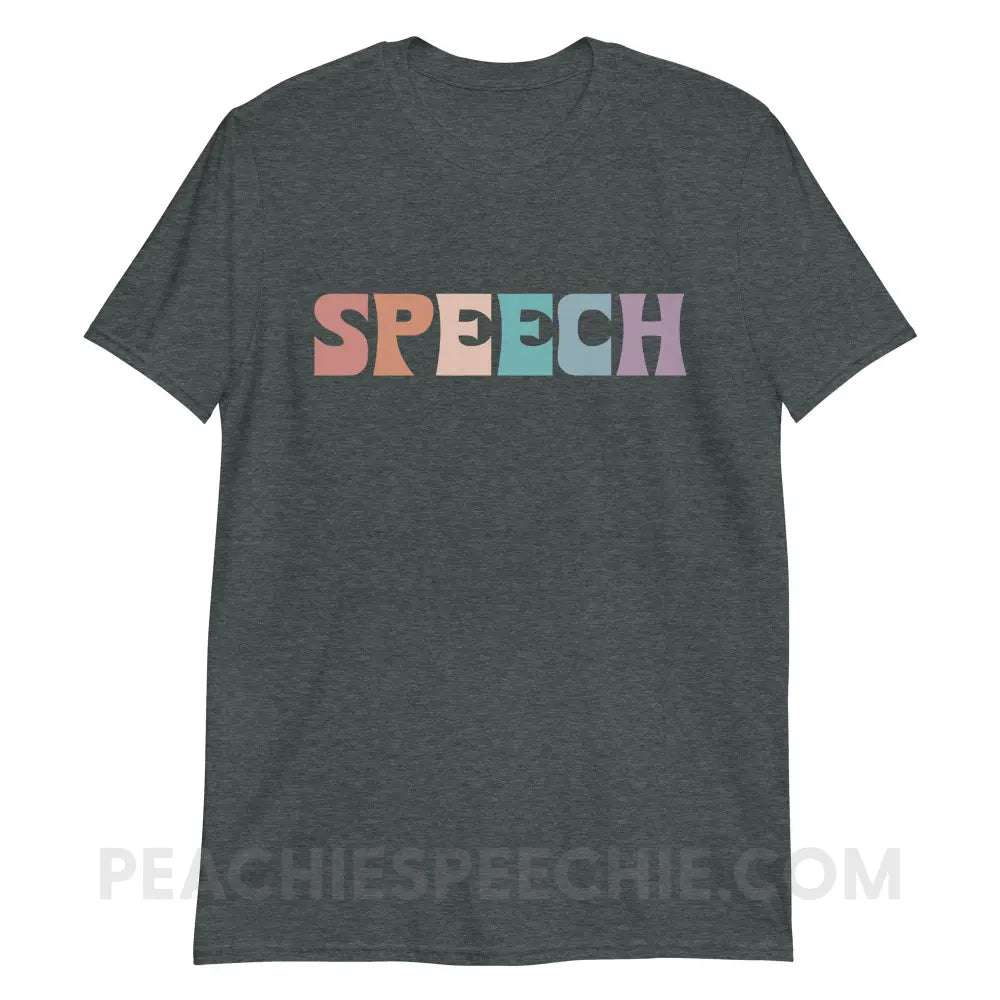 Colorful Speech Classic Tee - Dark Heather / S - T-Shirt peachiespeechie.com