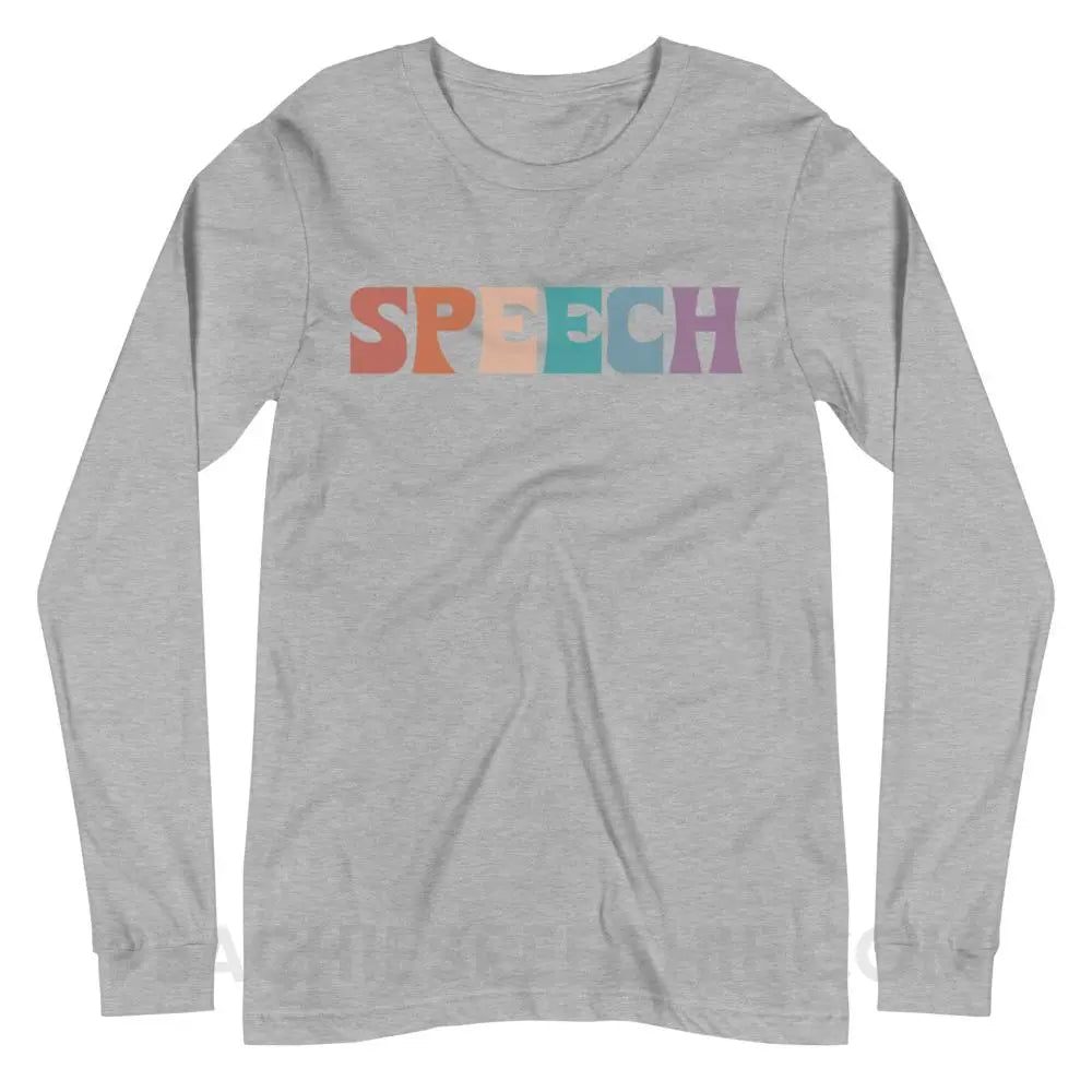 Colorful Speech Premium Long Sleeve - Athletic Heather / XS - peachiespeechie.com