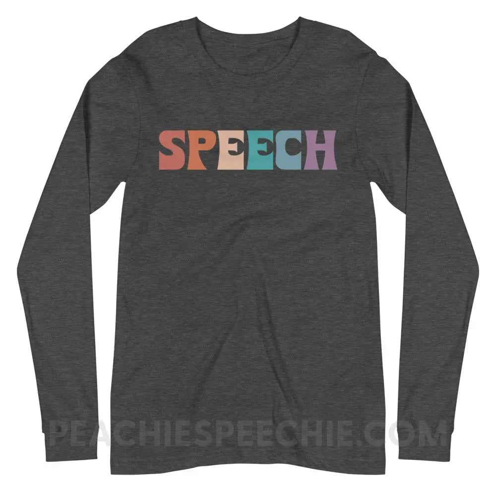 Colorful Speech Premium Long Sleeve - Dark Grey Heather / XS - peachiespeechie.com