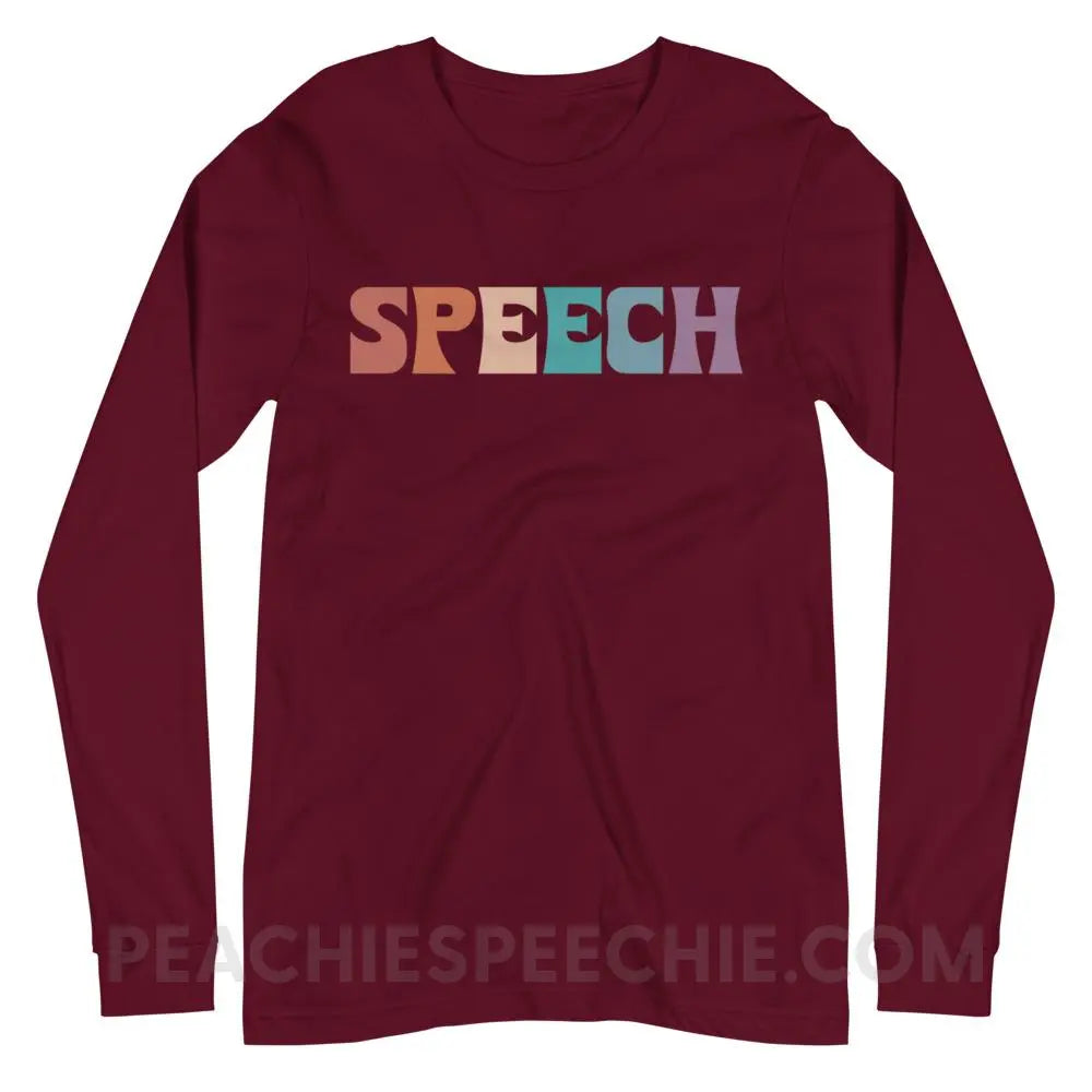 Colorful Speech Premium Long Sleeve - Maroon / XS - peachiespeechie.com