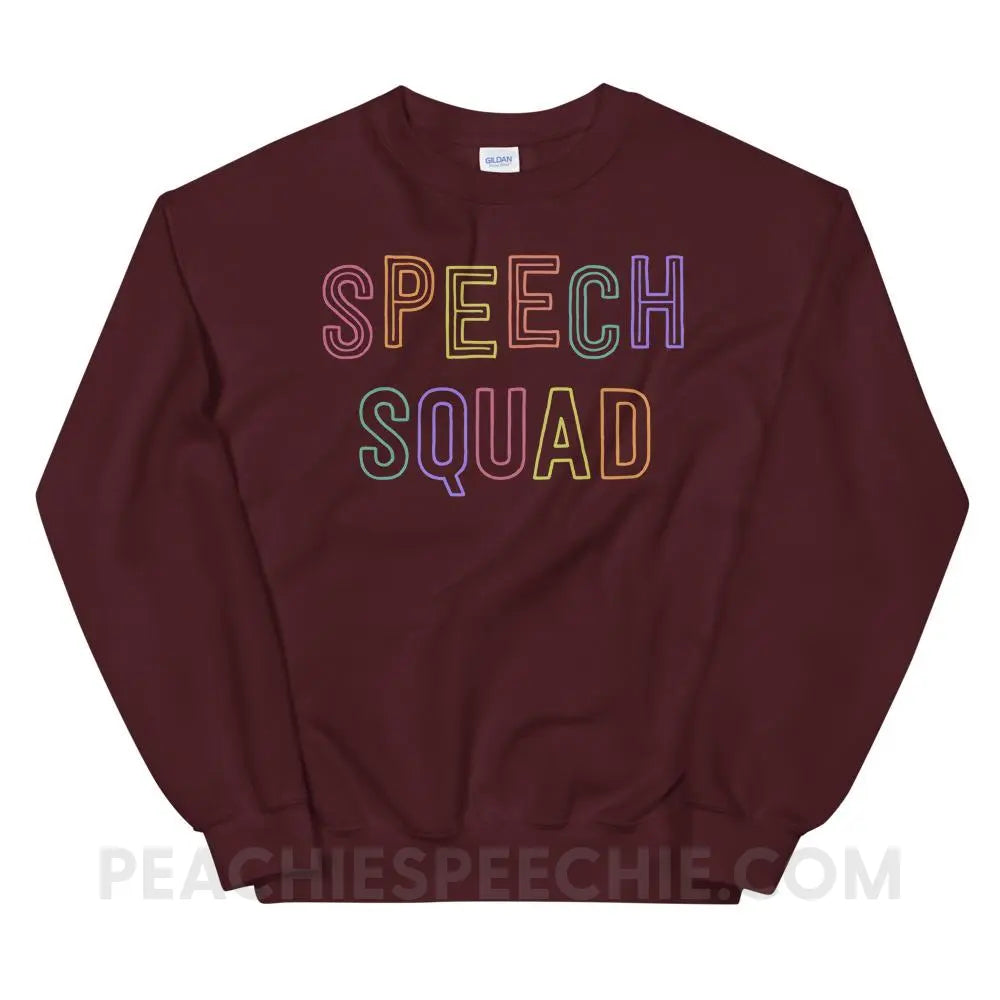 Colorful Speech Squad Classic Sweatshirt - Maroon / S - Hoodies & Sweatshirts peachiespeechie.com
