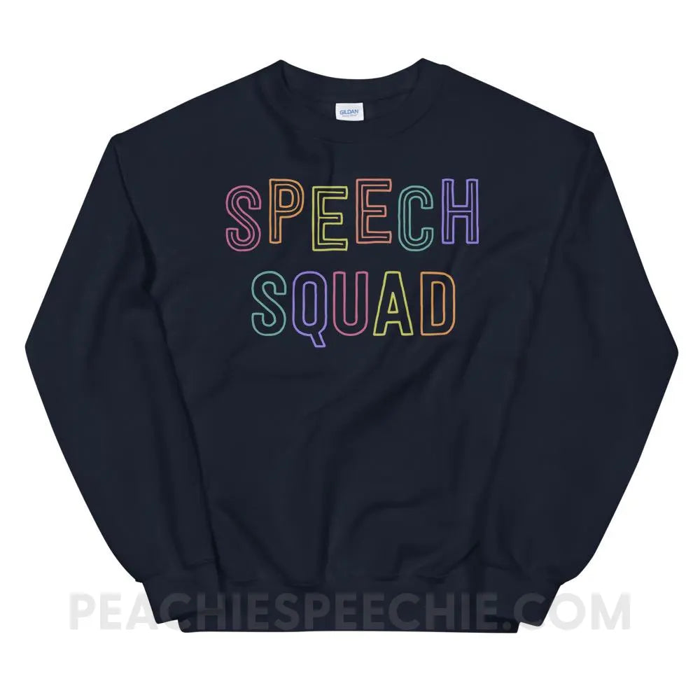 Colorful Speech Squad Classic Sweatshirt - Navy / S - Hoodies & Sweatshirts peachiespeechie.com