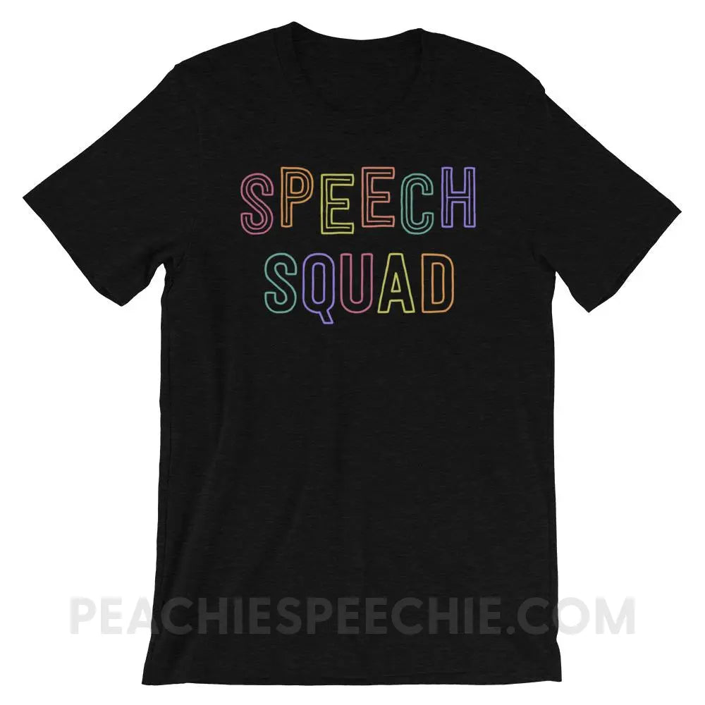 Colorful Speech Squad Premium Soft Tee - Black Heather / XS - T-Shirts & Tops peachiespeechie.com