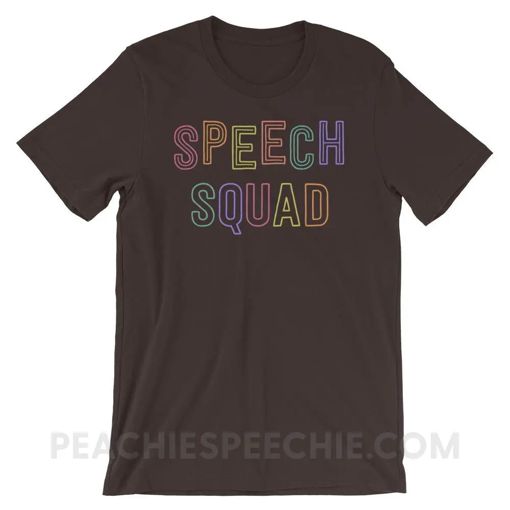 Colorful Speech Squad Premium Soft Tee - Brown / S - T-Shirts & Tops peachiespeechie.com