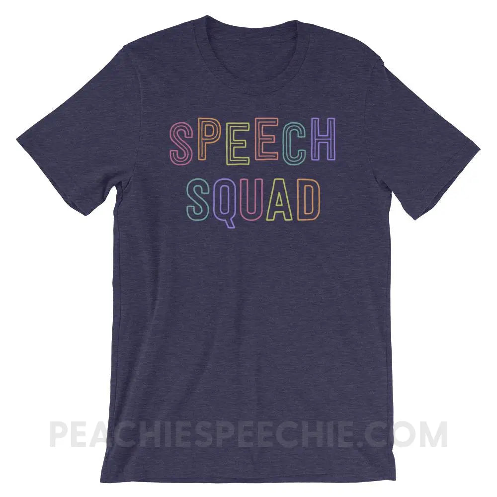 Colorful Speech Squad Premium Soft Tee - Heather Midnight Navy / XS - T-Shirts & Tops peachiespeechie.com