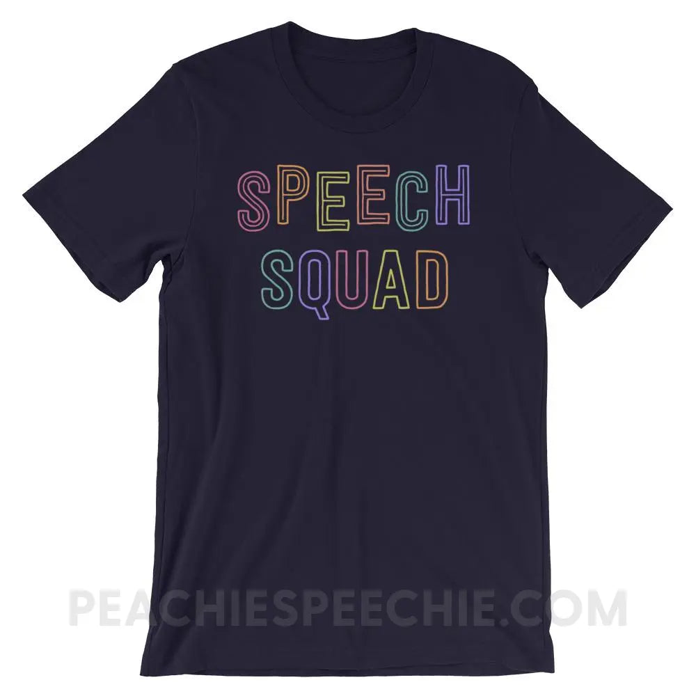 Colorful Speech Squad Premium Soft Tee - Navy / XS - T-Shirts & Tops peachiespeechie.com