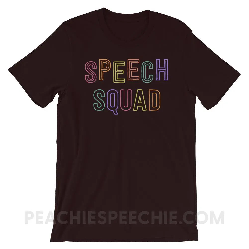 Colorful Speech Squad Premium Soft Tee - Oxblood Black / S - T-Shirts & Tops peachiespeechie.com