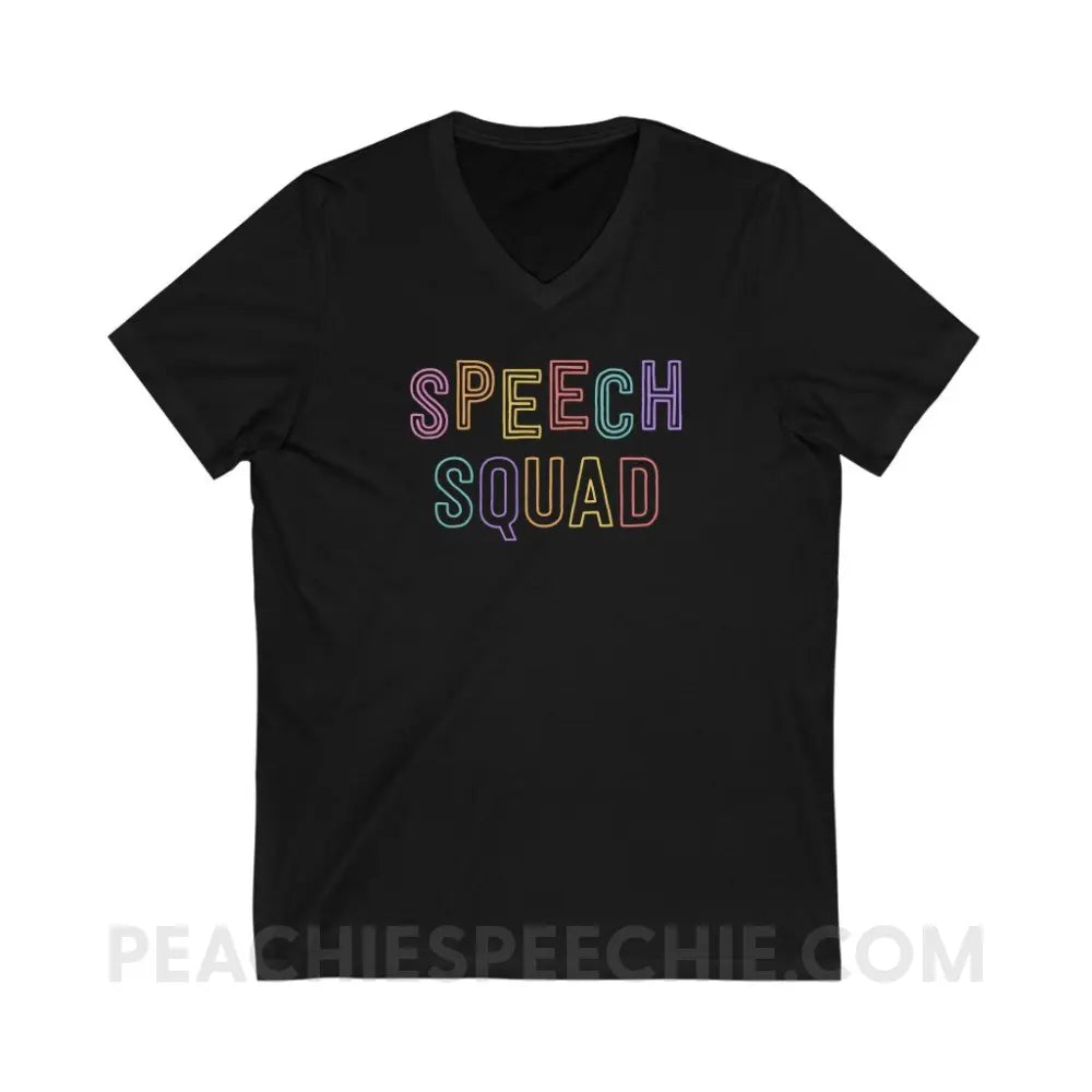 Colorful Speech Squad Soft V-Neck - Black / S - V-neck peachiespeechie.com