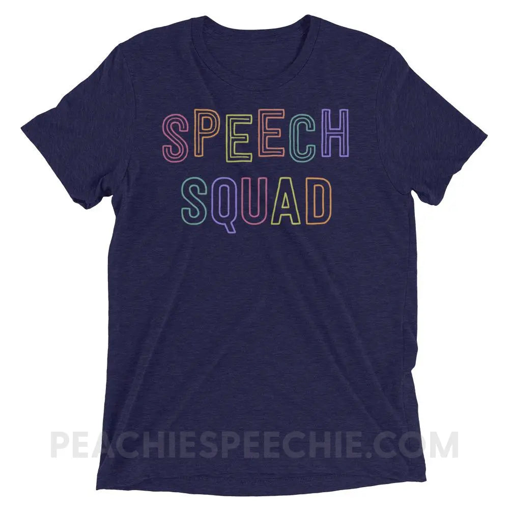 Colorful Speech Squad Tri-Blend Tee - Navy Triblend / XS - T-Shirts & Tops peachiespeechie.com