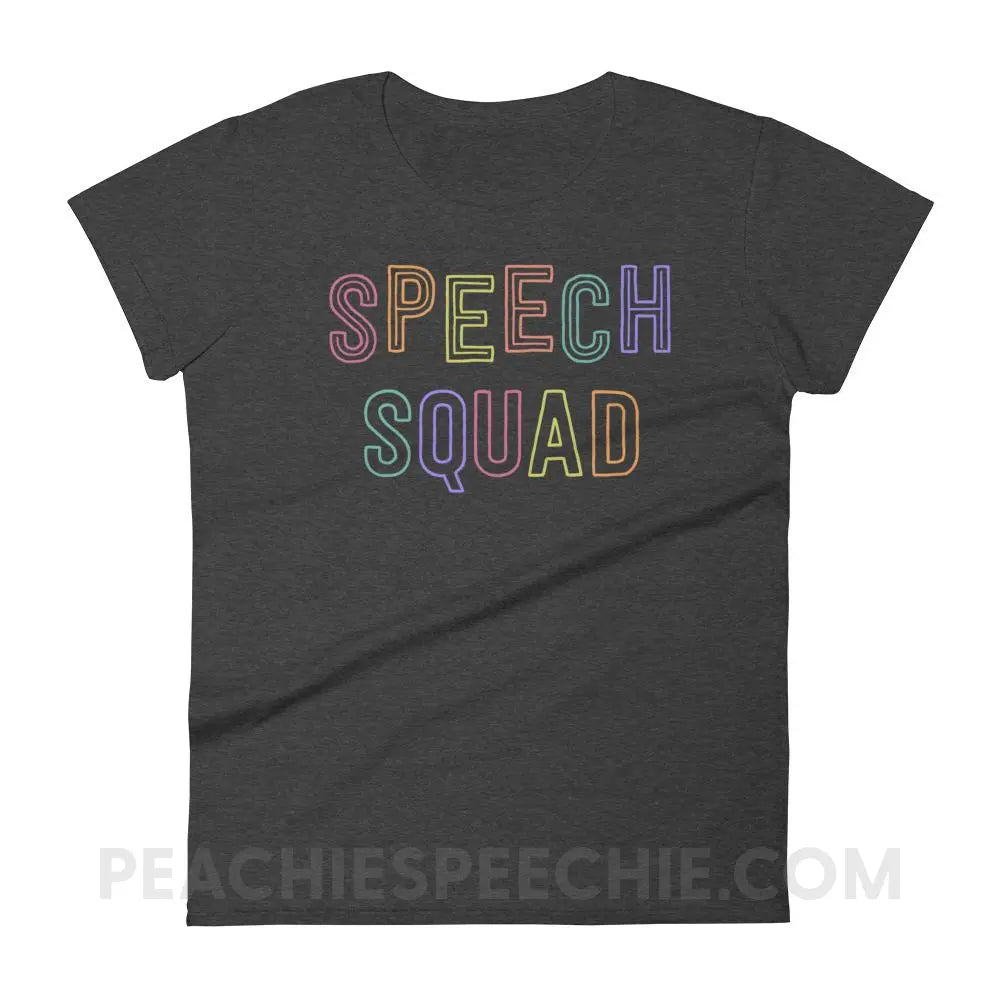EYT Colorful Speech Squad Women’s Trendy Tee - Heather Dark Grey / S - custom product peachiespeechie.com
