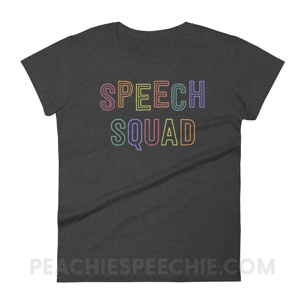 Colorful Speech Squad Women’s Trendy Tee - Heather Dark Grey / S - T-Shirts & Tops peachiespeechie.com