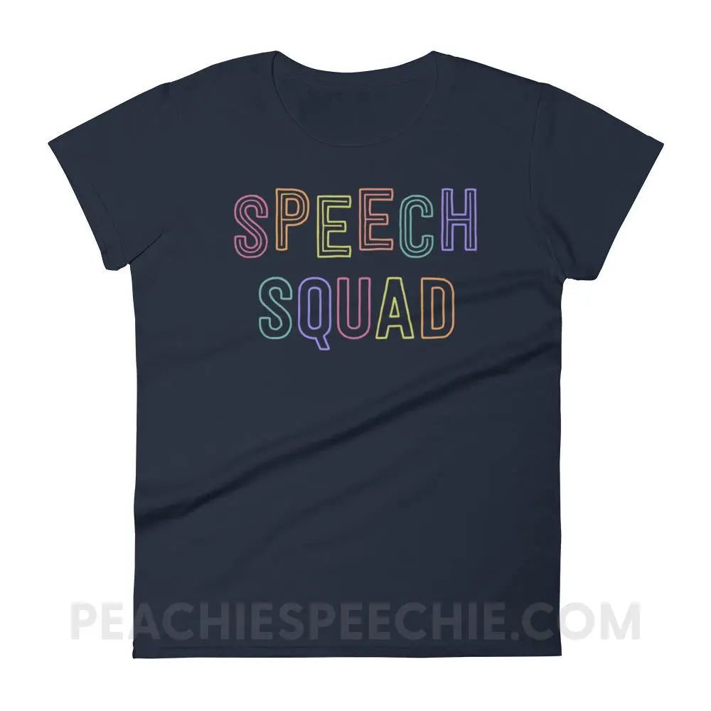 Colorful Speech Squad Women’s Trendy Tee - Navy / S - T-Shirts & Tops peachiespeechie.com
