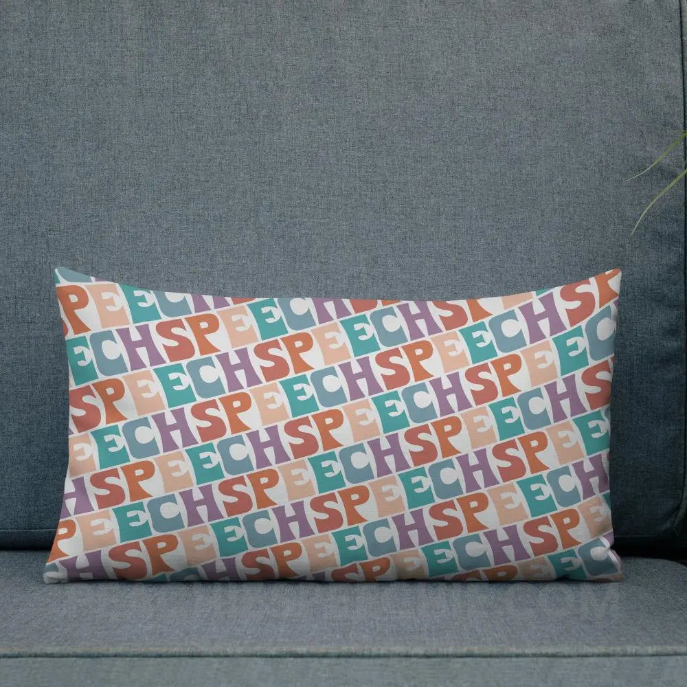 Colorful Speech Throw Pillow - 20×12 - Pillows peachiespeechie.com