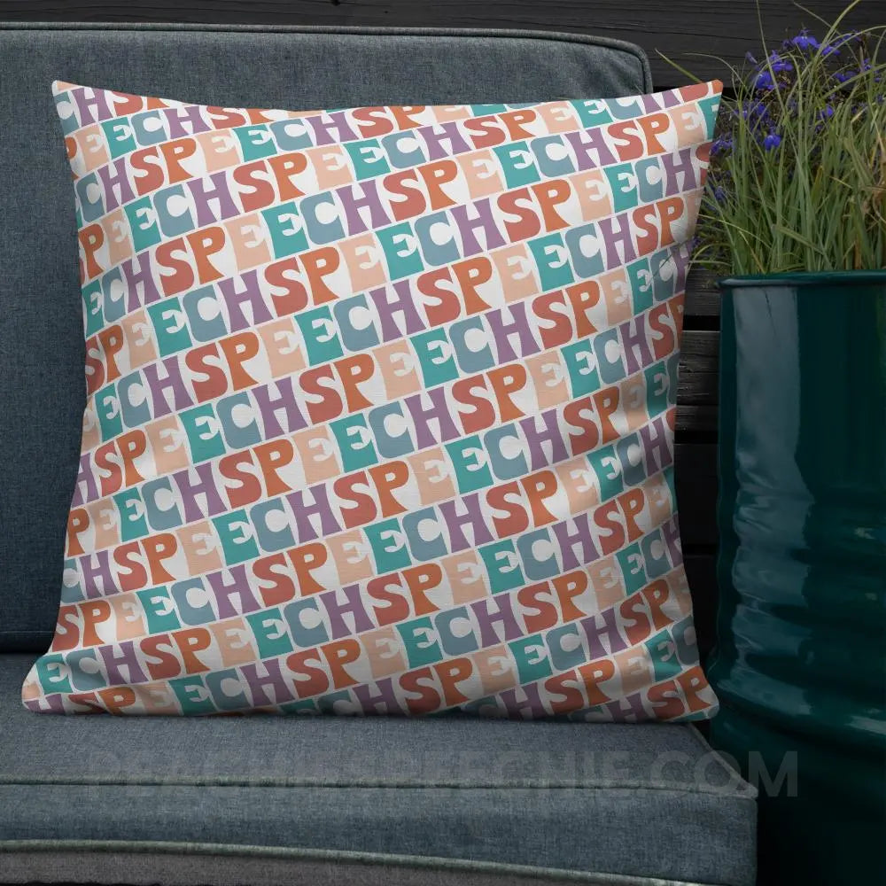 Colorful Speech Throw Pillow - 22×22 - Pillows peachiespeechie.com