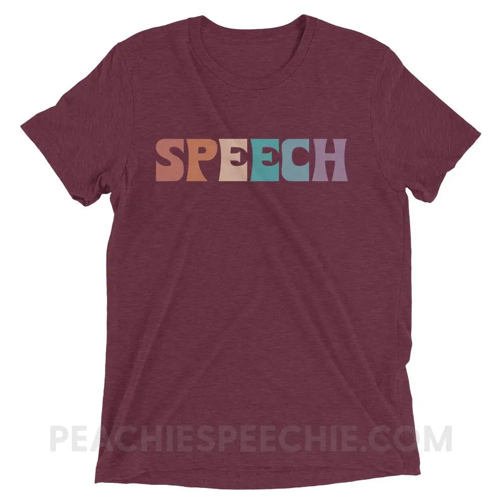 Colorful Speech Tri-Blend Tee - Maroon Triblend / XS T-Shirts & Tops peachiespeechie.com