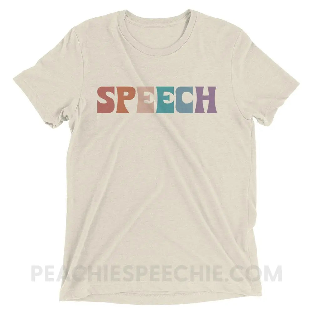 Colorful Speech Tri-Blend Tee - Oatmeal Triblend / XS T-Shirts & Tops peachiespeechie.com