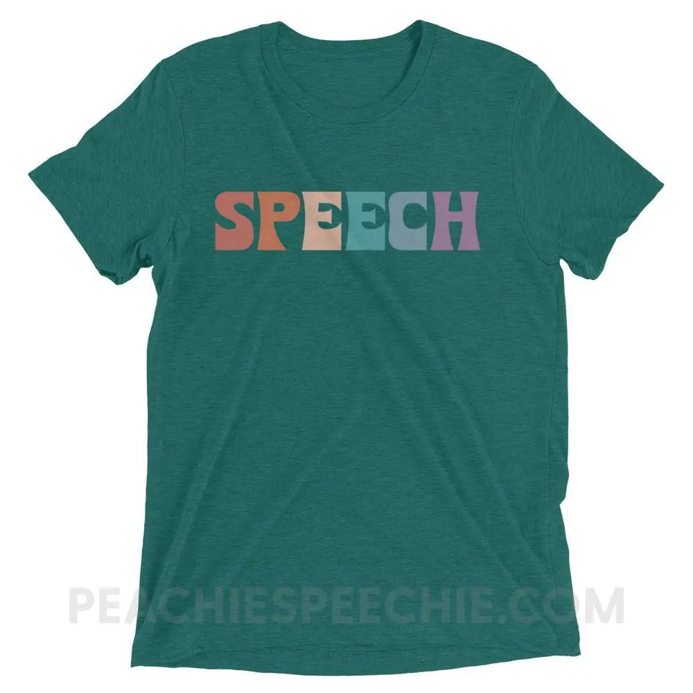 Colorful Speech Tri-Blend Tee - Teal Triblend / XS T-Shirts & Tops peachiespeechie.com