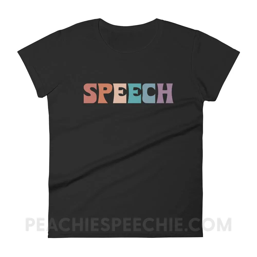 Colorful Speech Women’s Trendy Tee - Black / M - T-Shirts & Tops peachiespeechie.com