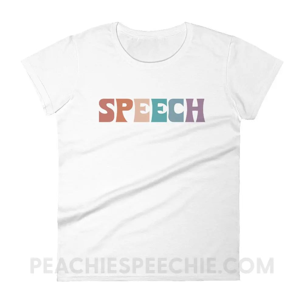 Colorful Speech Women’s Trendy Tee - White / S - T-Shirts & Tops peachiespeechie.com