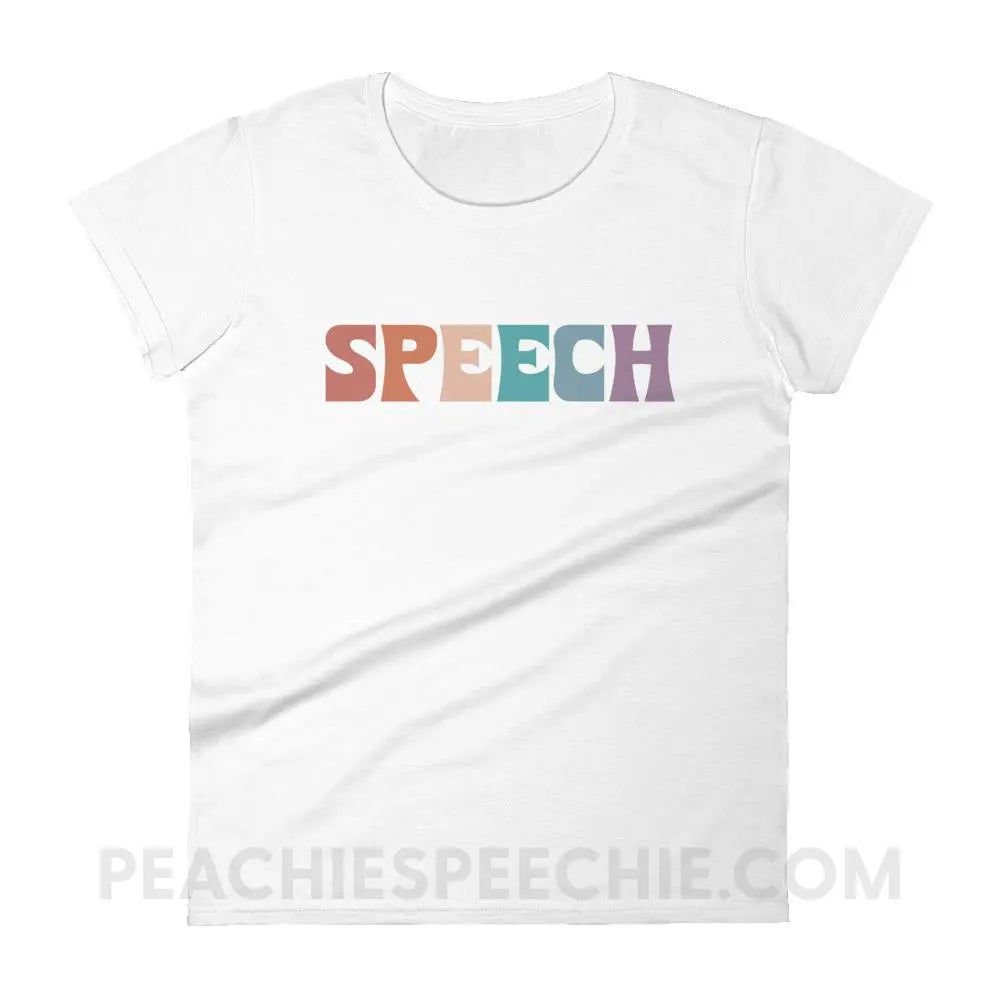 Colorful Speech Women’s Trendy Tee - White / S - T-Shirts & Tops peachiespeechie.com