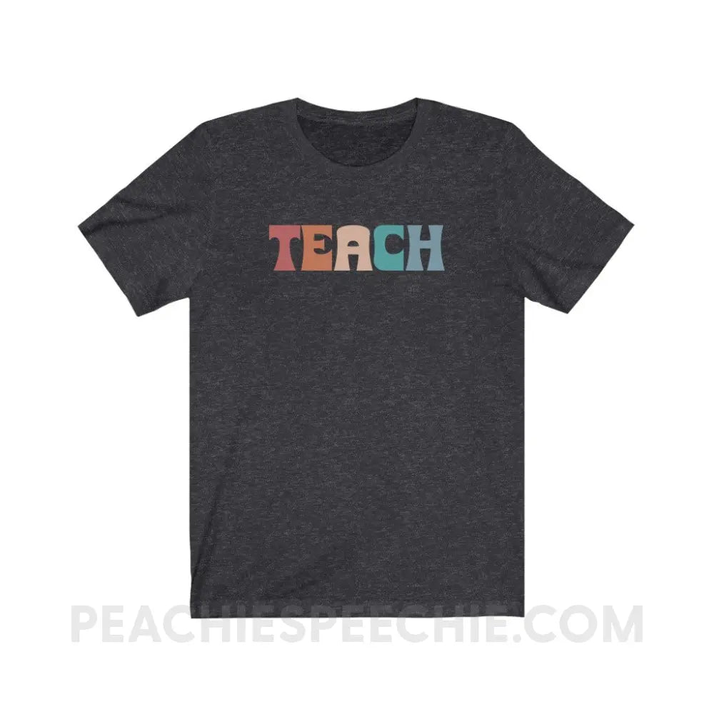 Colorful Teach Premium Soft Tee - Dark Grey Heather / S - T-Shirt peachiespeechie.com