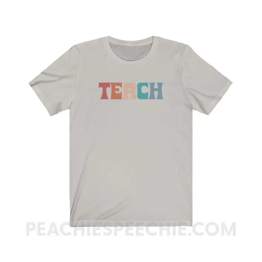 Colorful Teach Premium Soft Tee - Silver / S - T-Shirt peachiespeechie.com
