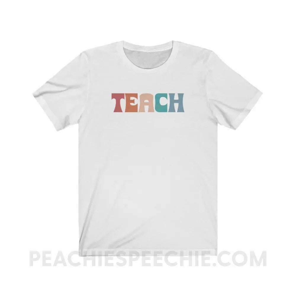 Colorful Teach Premium Soft Tee - White / S - T-Shirt peachiespeechie.com