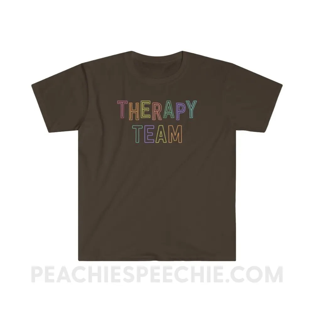 Colorful Therapy Team Classic Tee - Dark Chocolate / S - T-Shirt peachiespeechie.com