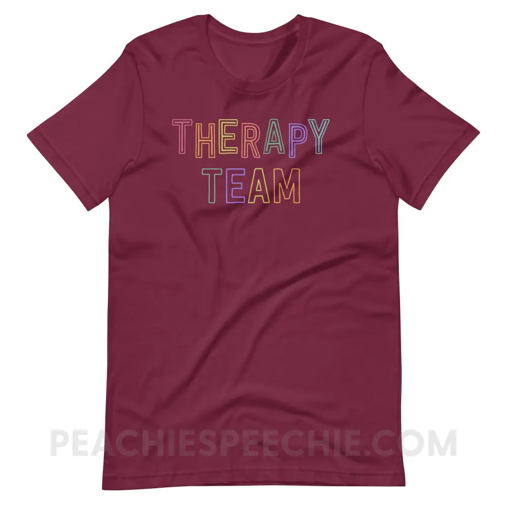 Colorful Therapy Team Premium Soft Tee - Maroon / XS - T-Shirt peachiespeechie.com