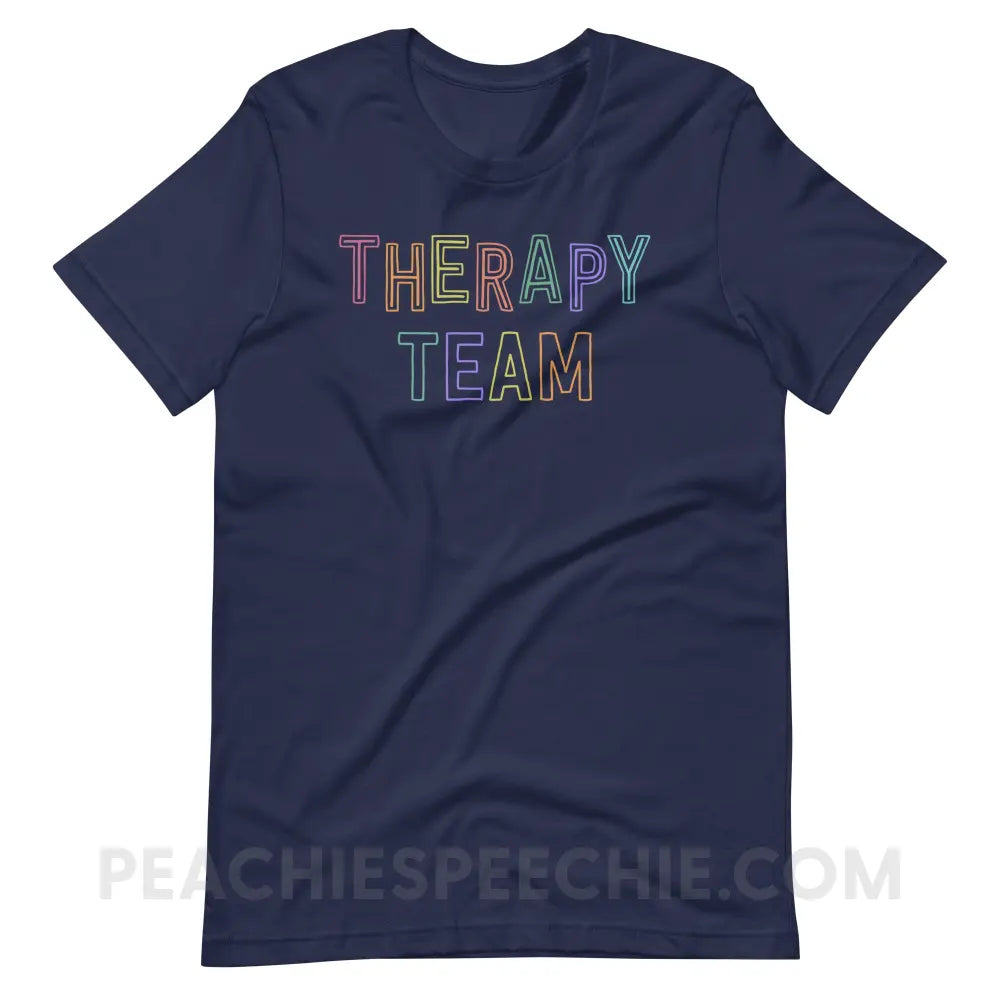 Colorful Therapy Team Premium Soft Tee - Navy / XS - T-Shirt peachiespeechie.com