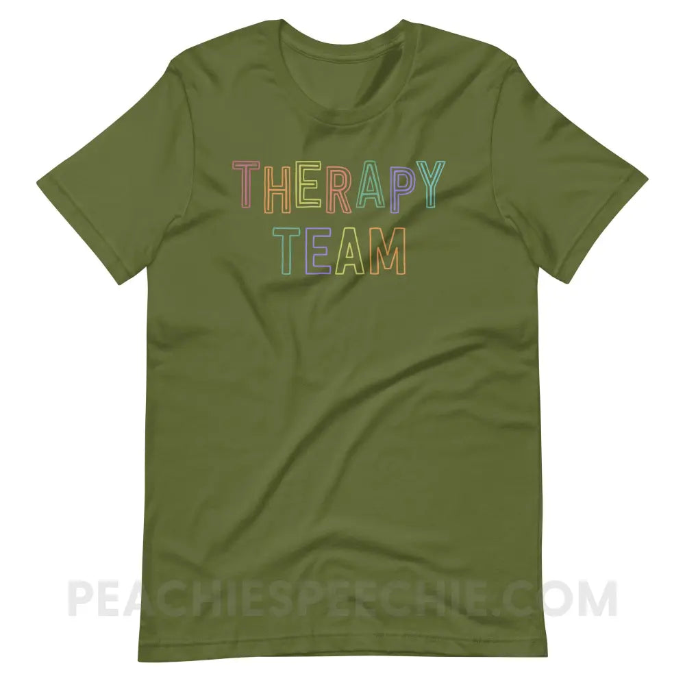 Colorful Therapy Team Premium Soft Tee - Olive / S - T-Shirt peachiespeechie.com